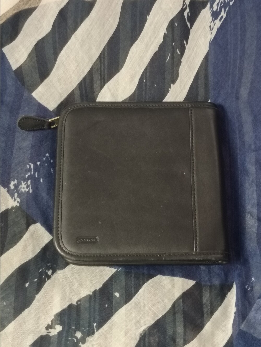 ❤️VINTAGE COACH BLACK LEATHER CD DVD STORAGE CLUTCH OR WALLET Signed